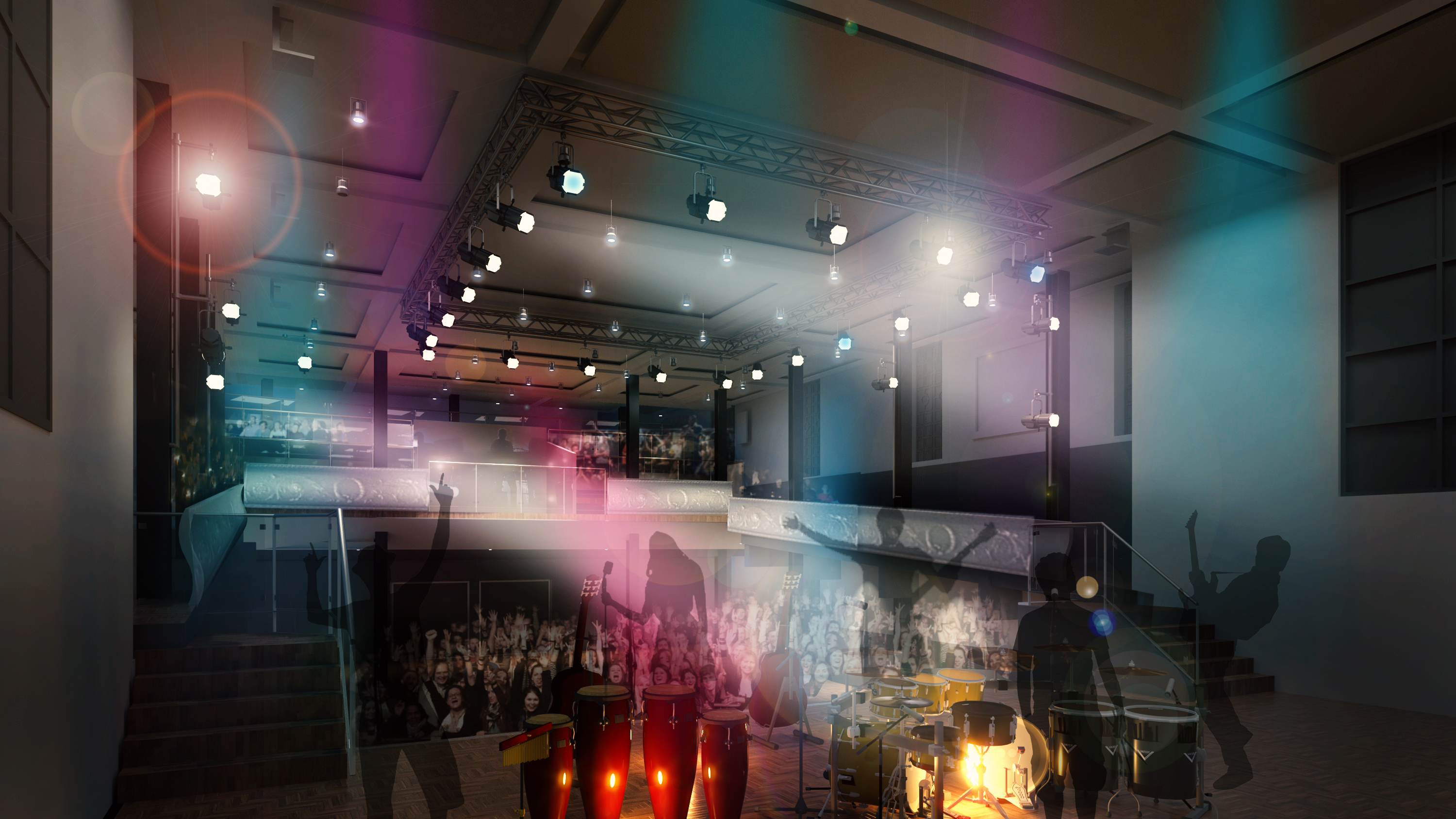 Artist's impression of the interior of the music venue