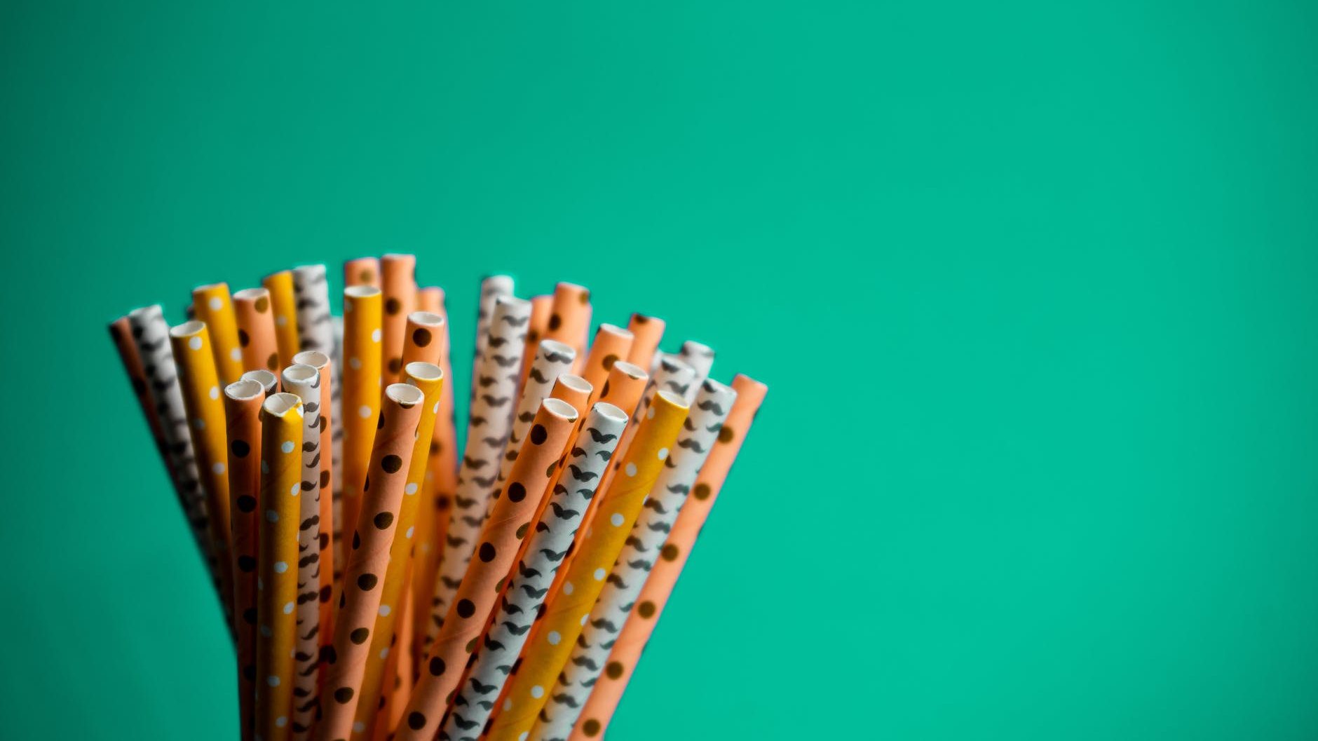 orange and white straws