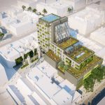 Artist's impression of the 'Biophilic' living building under construction at Picton Yard, between the Kingsway and Oxford Street in Swansea city centre.