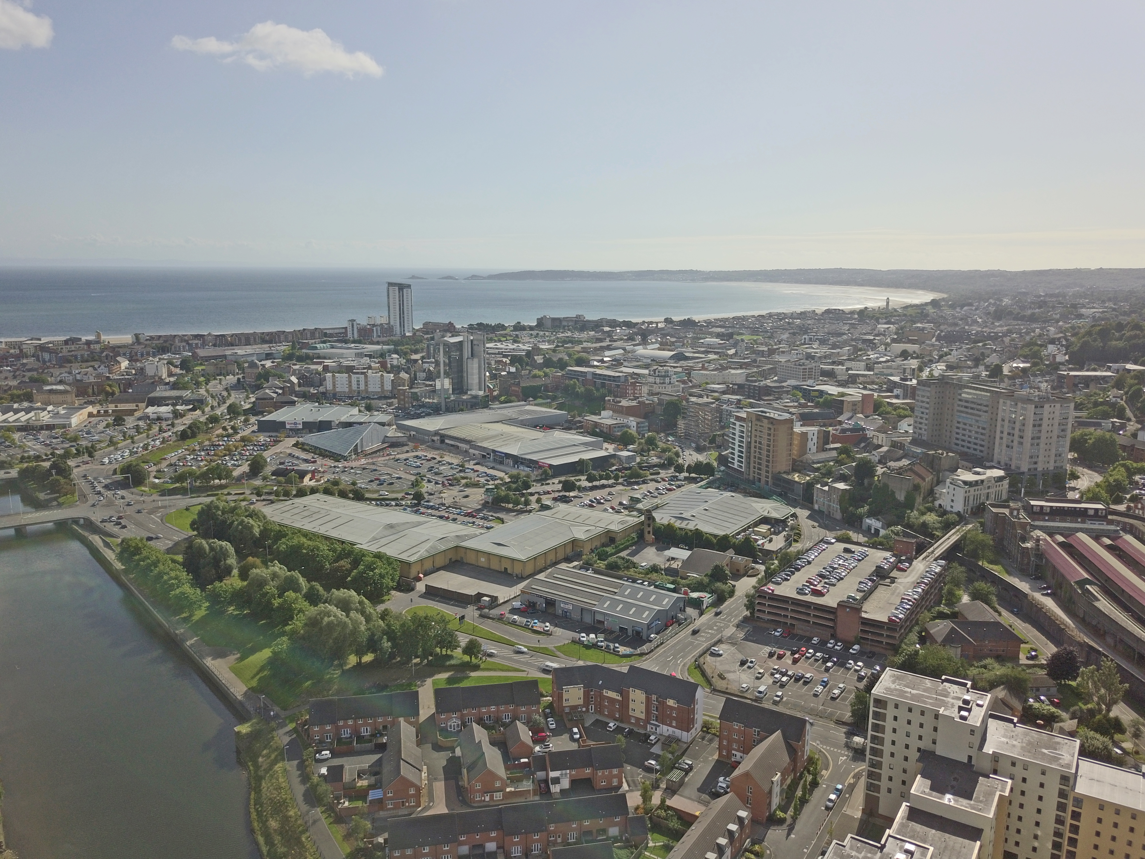 Aerial view of Swansea