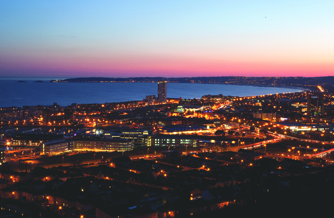 Swansea at night