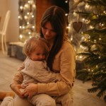 a kid sitting on the woman s lap