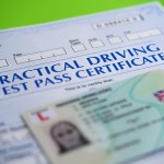 Learner driver's driving licence and test pass certificate