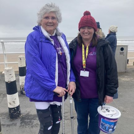 Barbara with the Swansea Bay Health Charity’s fundraising officer Cathy Stevens.