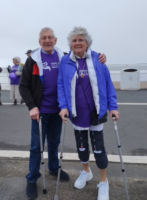 Barbara with her husband Des.