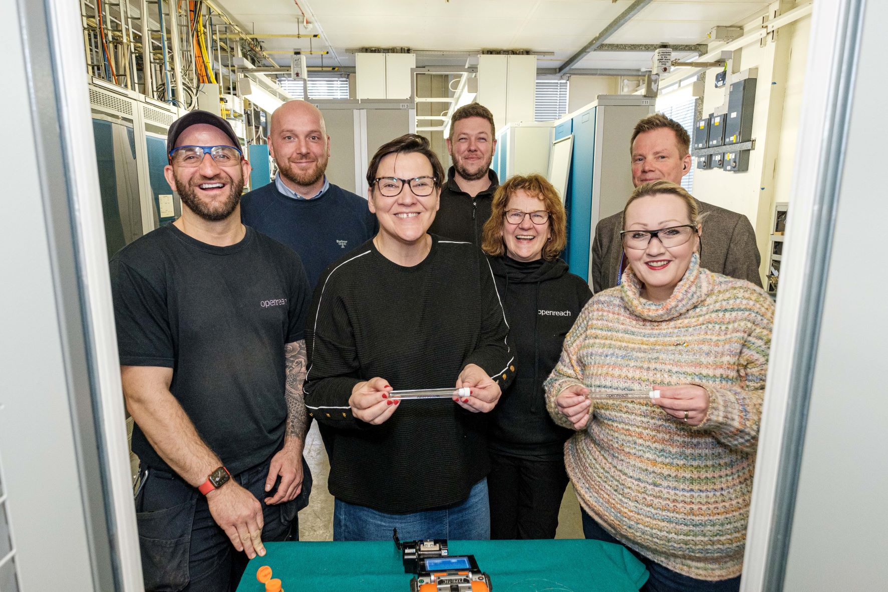 Rebecca Evans MS and Tonia Antoniazzi MP get out and about with Openreach engineers