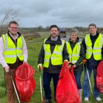 Stephen Crabb MP and County Councillor Aled Thomas litter picking during The Great British Spring Clean in Johnston