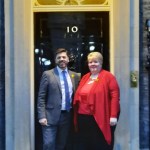 Stephen Crabb MP and Amanda Absalom Lowe outside number 10 Downing Street