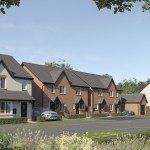 A CGI street scene at Bellway’s Parc Marw development in Penllergaer