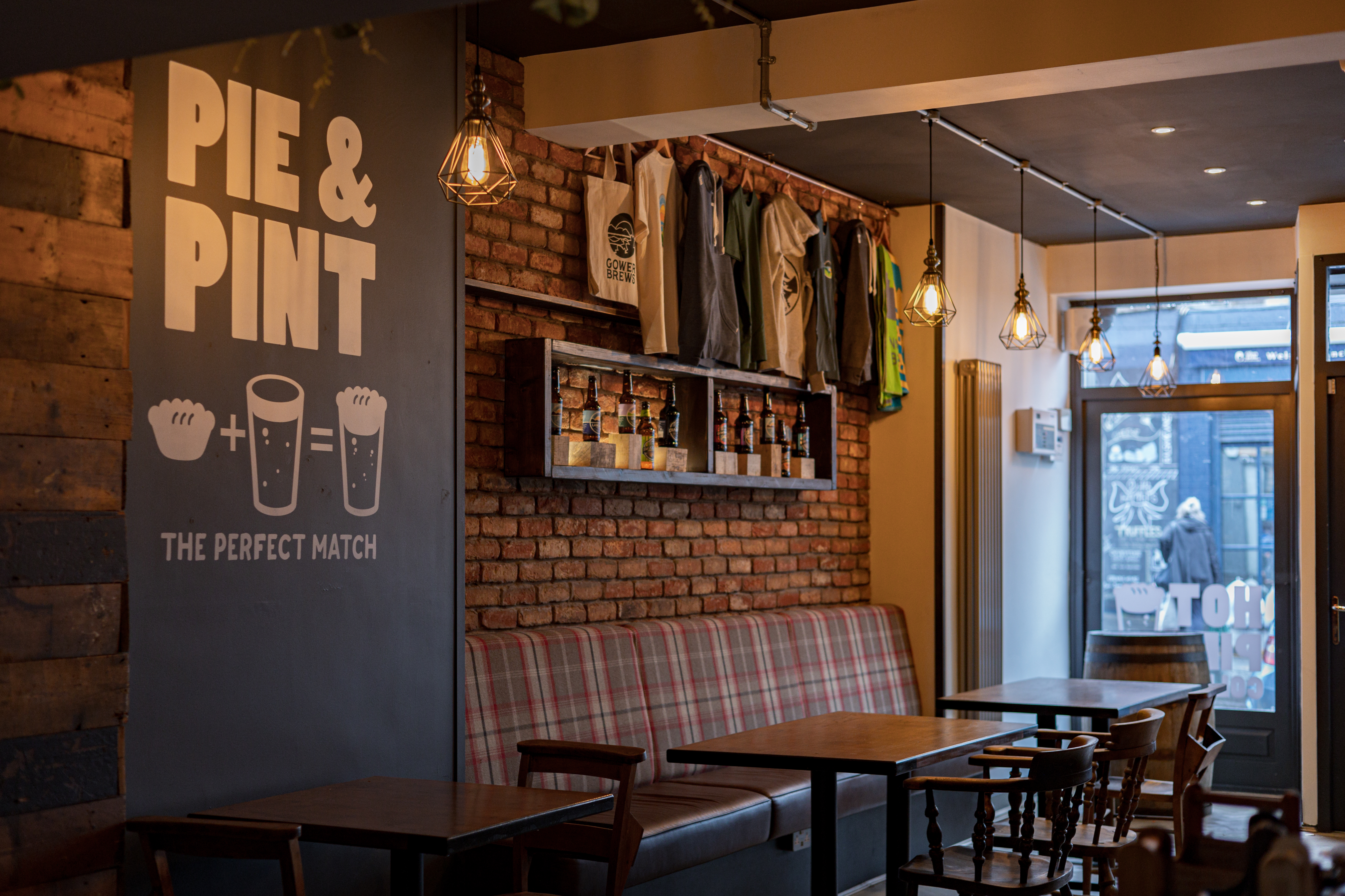 The Taproom is a collaboration between Gower Brewery and Pieminster pies