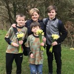 Wendy and family on daffodil walk