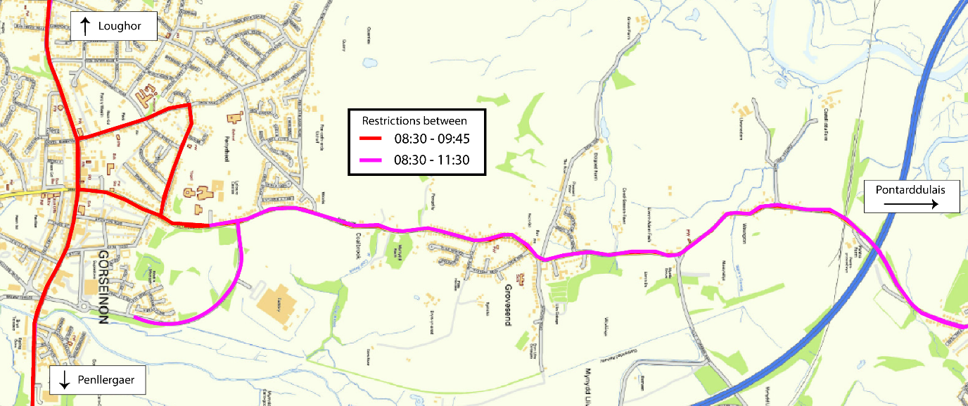 Gorseinon 10k and 2k fun run road closures