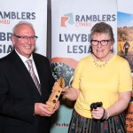Karen Harris, Shining Star award winner with Ramblers Cymru Chair, Rob Owen at the Ramblers Cymru Awards in Canada Lodge, Creigiau (Image: Nick Treharne)
