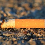 Discarded cigarette butt
