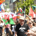 Welsh Independence marchers in Swansea