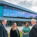 Cllr Jeremy Hurley, Neath Port Talbot Council’s Cabinet Member for Climate Change and Wellbeing, Welsh Government Climate Change Minister Julie James, Neath Port Talbot Council Chief Executive Karen Jones and the Leader of Neath Port Talbot Council, Cllr Steve Hunt.