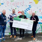 Left to right: Christopher Monk, Digital Youth Project, Lead Worker; Andre McPherson, CEO, Dr Mz; Liwsi Ebsworth, Swansea Building Society; and Sioned Jones, Area Manager Swansea Building Society West Wales