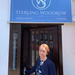 Dame Nia Griffiths MP outside the offices of Sterling Woodrow Ltd allegedly behind controversial proposals to house hundreds of asylum seekers at Llanelli's Stradey Park Hotel