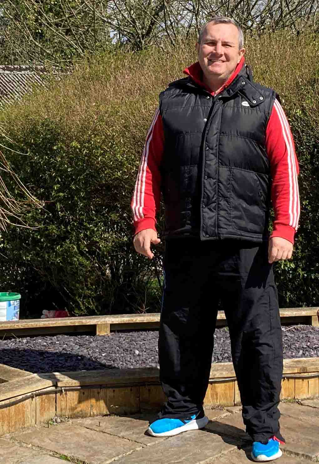 Enjoying a walk around his garden – David Williams is looking forward to better quality of life