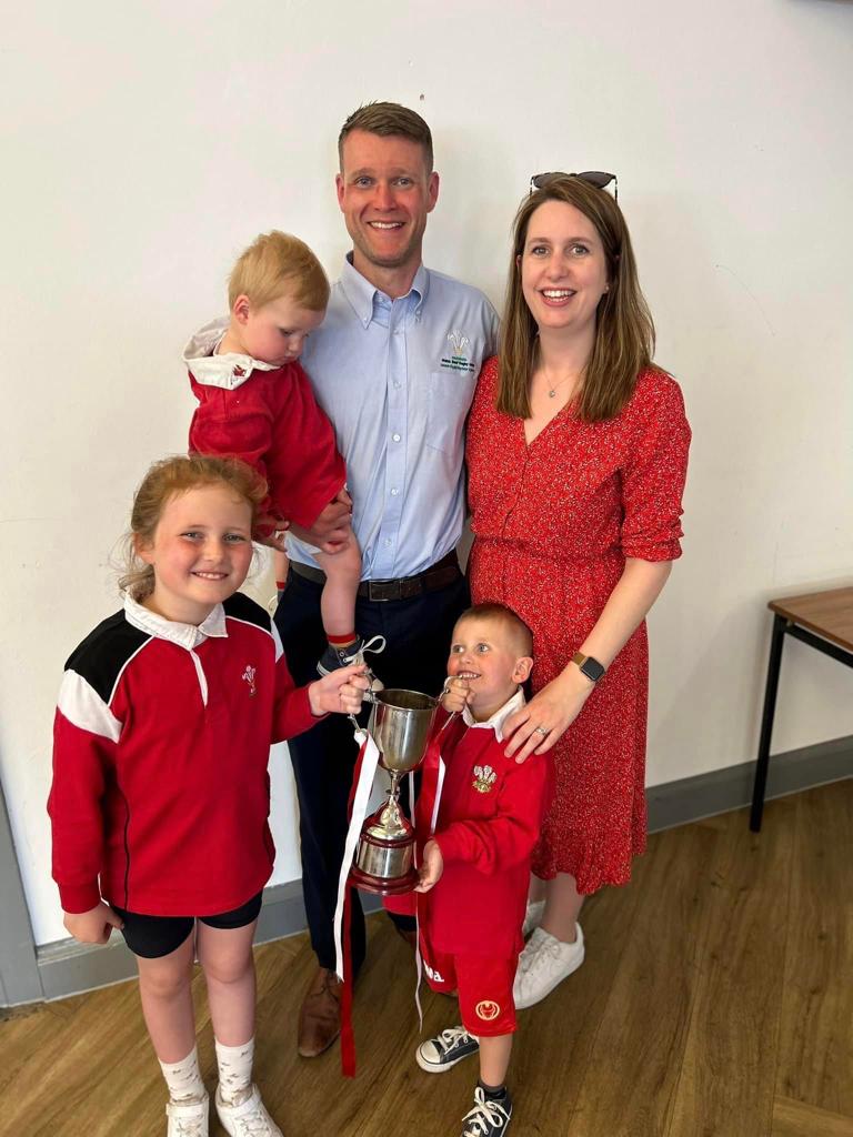 Wales Deaf Rugby captain, Jon Cudd and his family