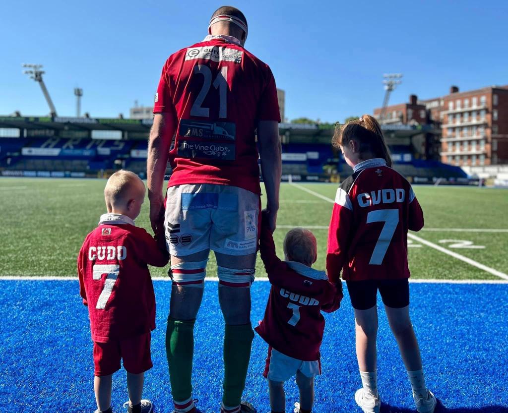 Wales Deaf Rugby captain, Jon Cudd and his family