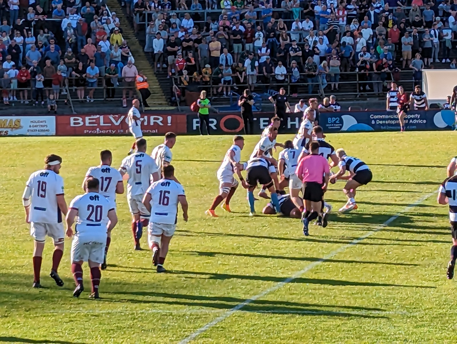 Match action from the Swansea v Barbarians game at St Helens