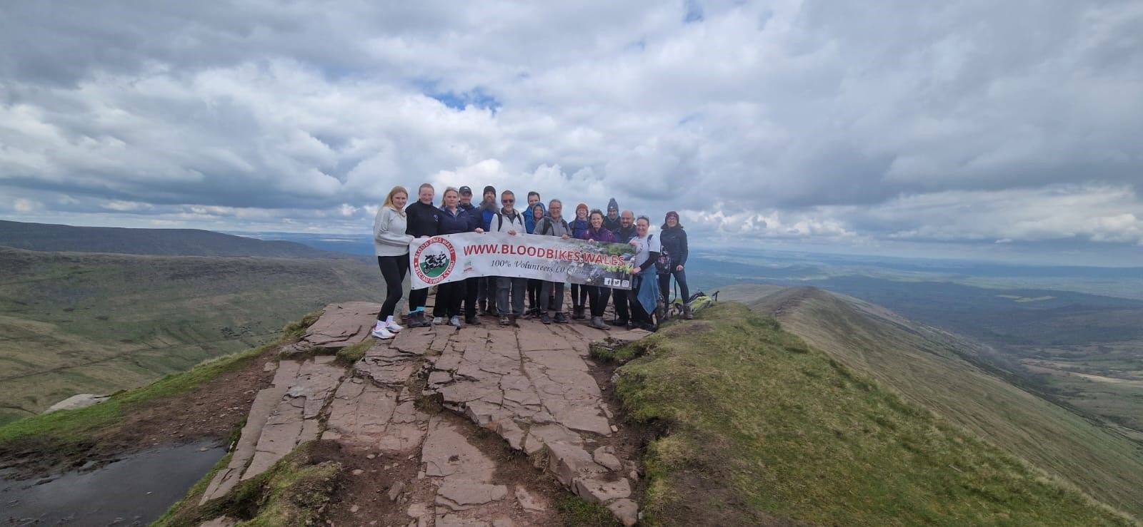 The fundraisers at the top of Pen y Fan