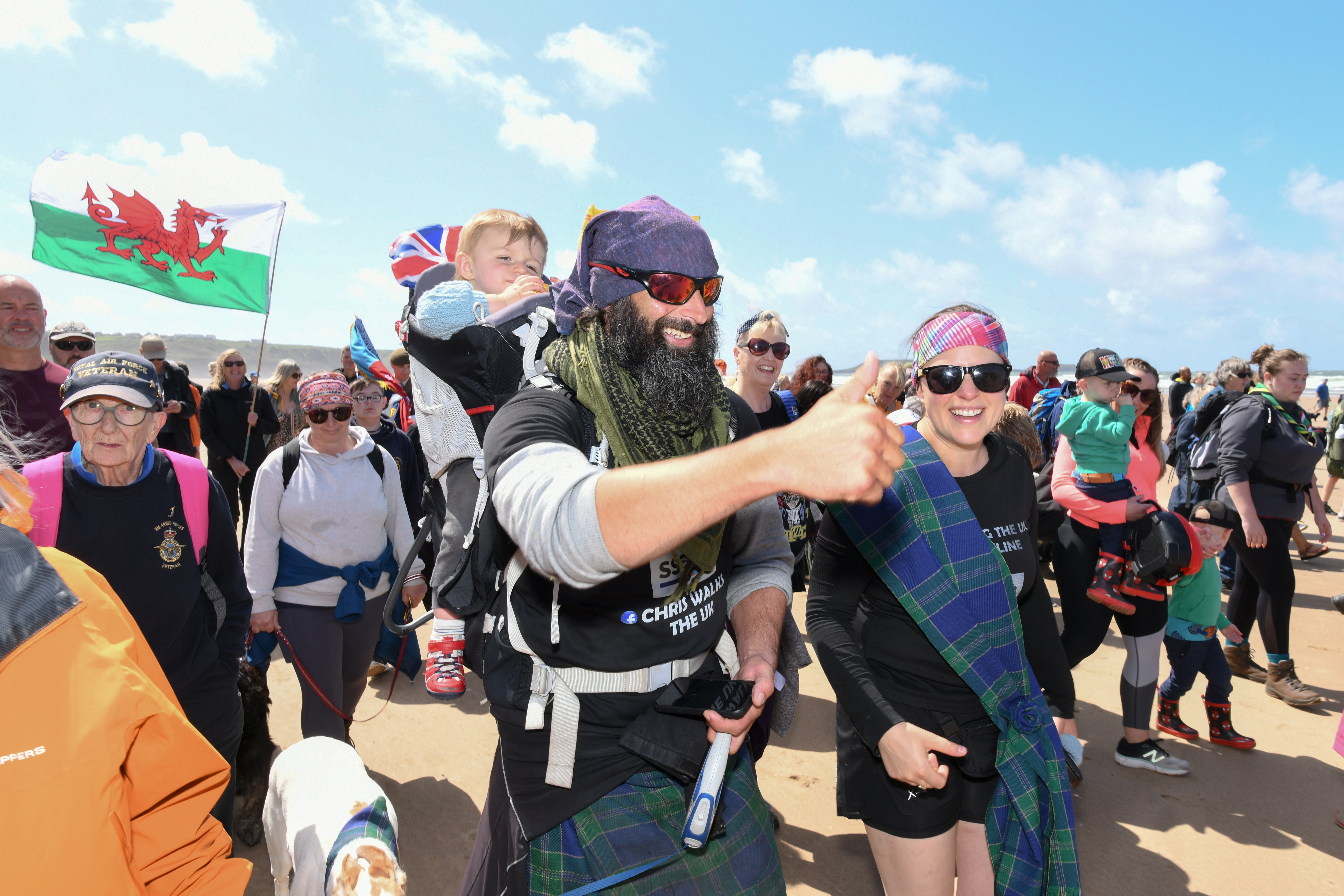 Former paratrooper Chris Lewis who has spent the past 6 years walking the coastline of the UK to raise money for SSAFA - so far raising over £500,000.