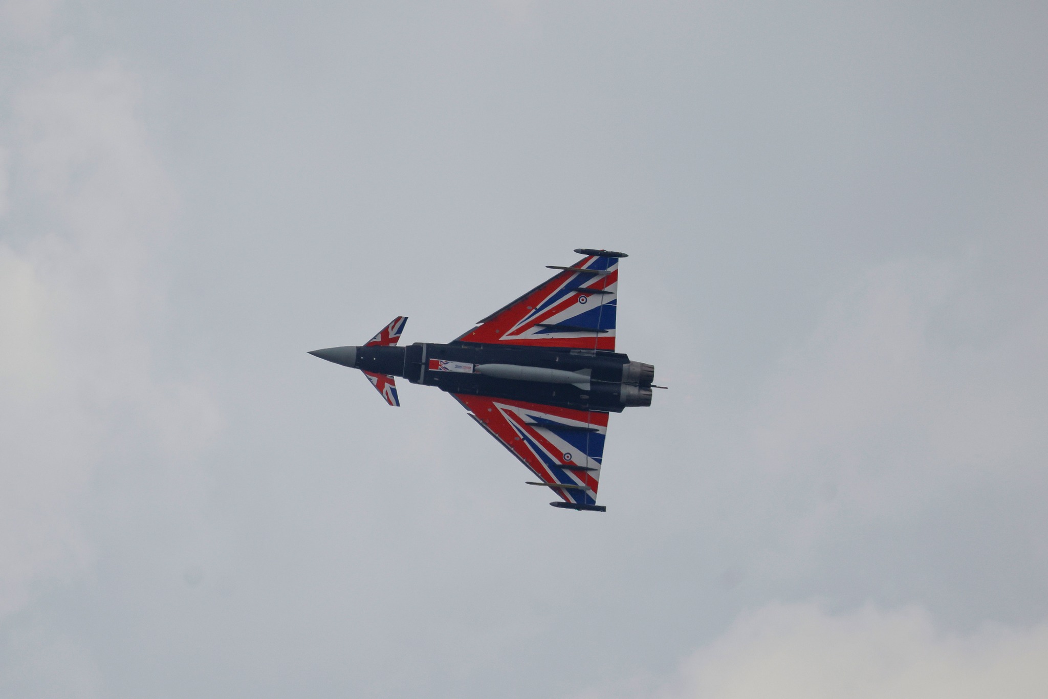 The Eurofighter typhoon jet over Swansea Bay