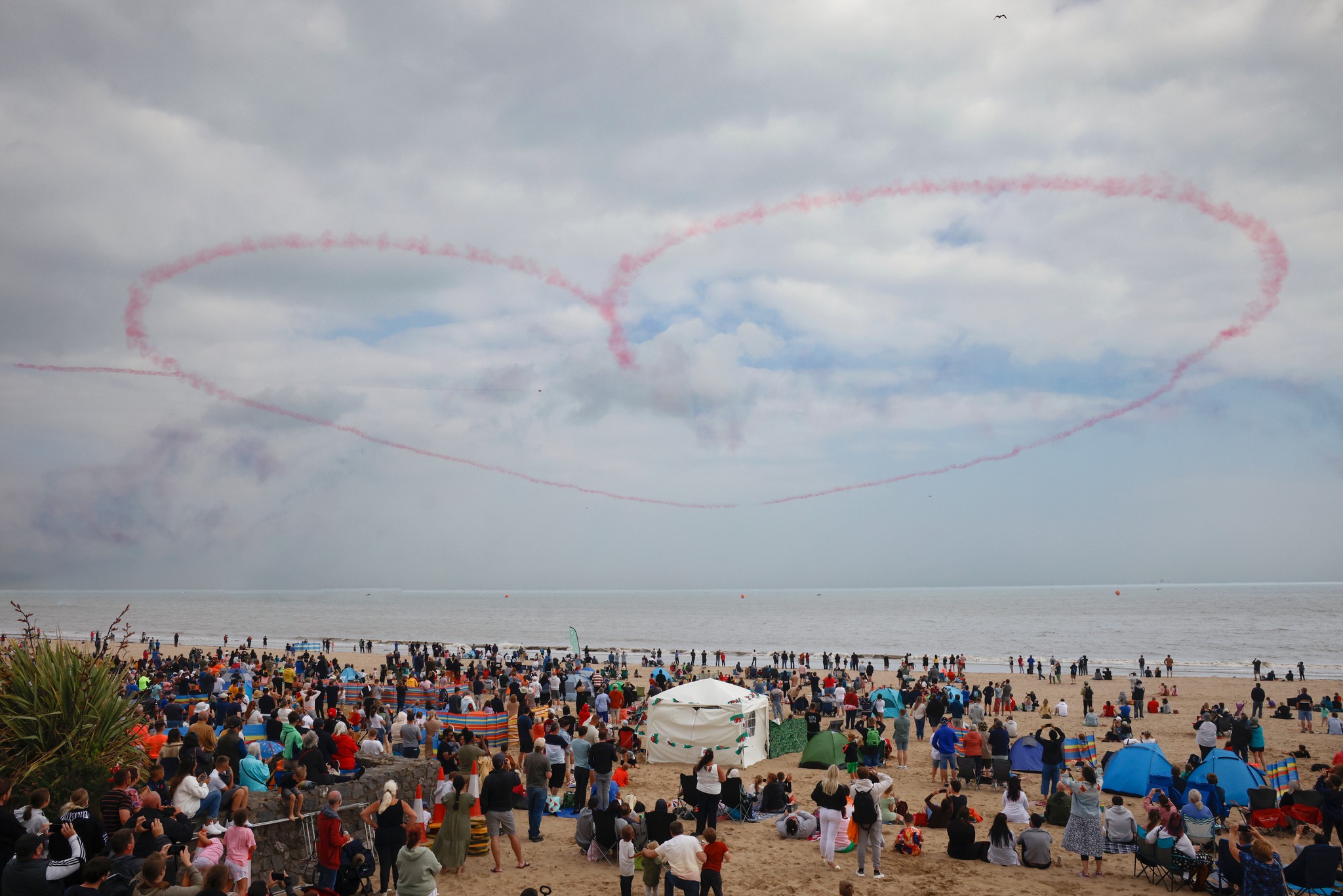 The Red Arrows dedicated its heart manoeuvre on Saturday to the Morgan's Army Charitable Foundation