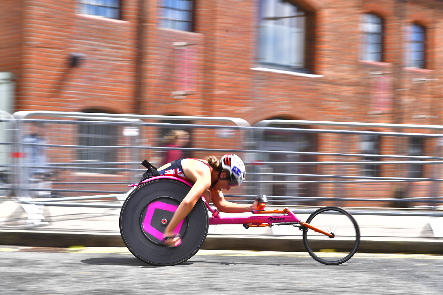 One of Saturday's paratriathletes cycling through SA1
