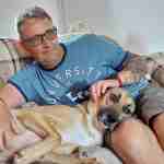 Tom Sweeney and his dog Dug.