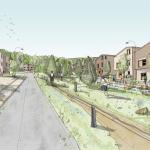 Artist's impression of the new council houses on Brokesby Road in Bonymaen