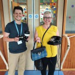 Gareth Rees and Sharon Ford from Amgueddfa Cymru – Museum Wales with some of the nostalgic items