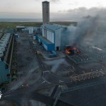 Fire at the former Baglan Power Station