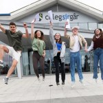 A-Level students at Coleg Sir Gar celebrate their results