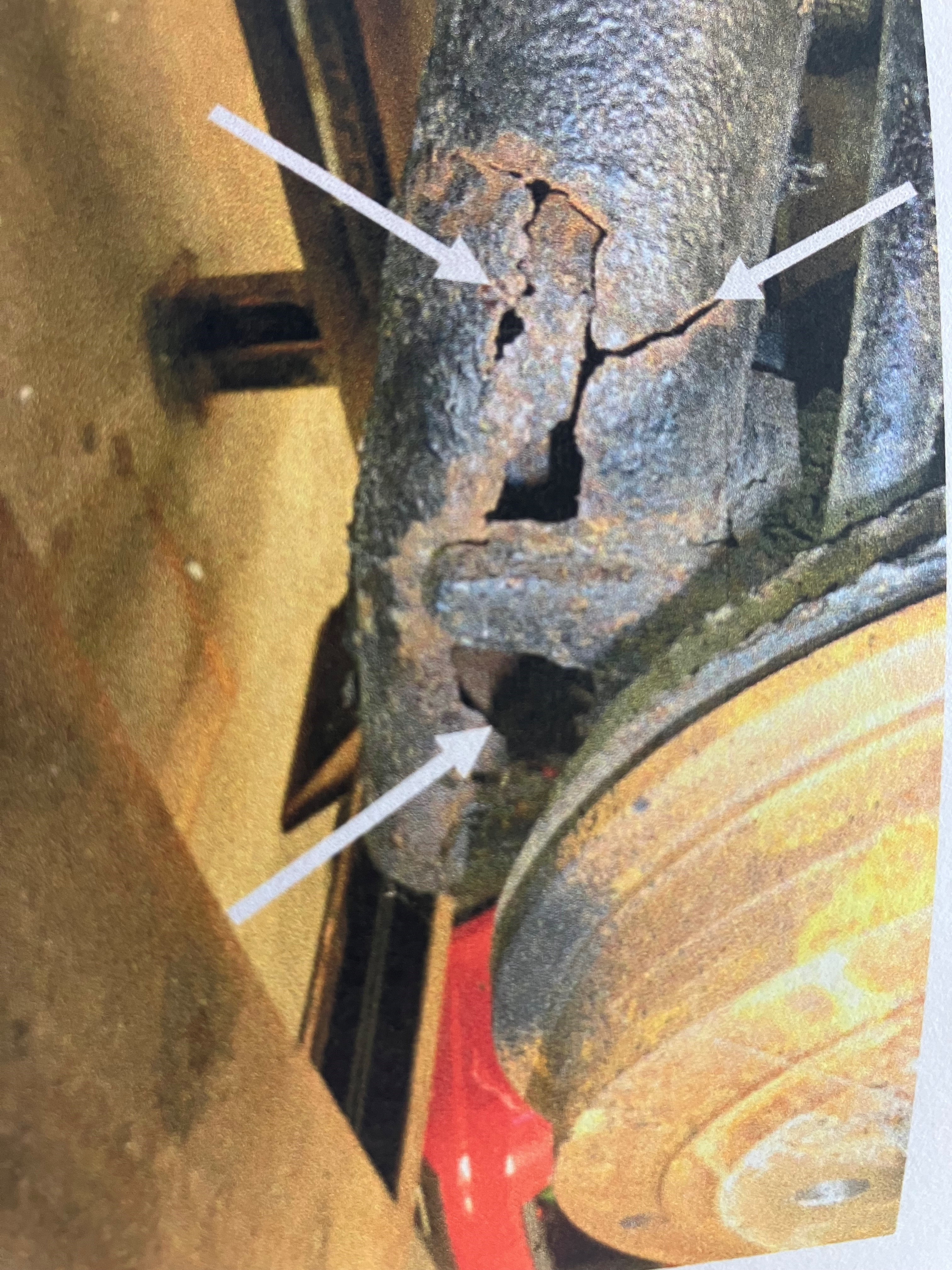 The Fiat Punto's corroded axle (Image: Carmarthenshire Council)