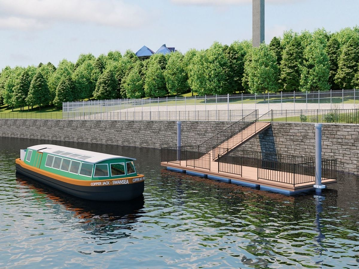 Artist's impression of new River Tawe pontoon