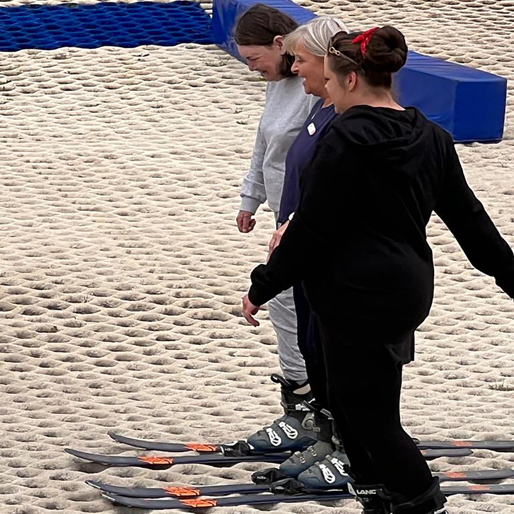 Verna trying her hand at skiing