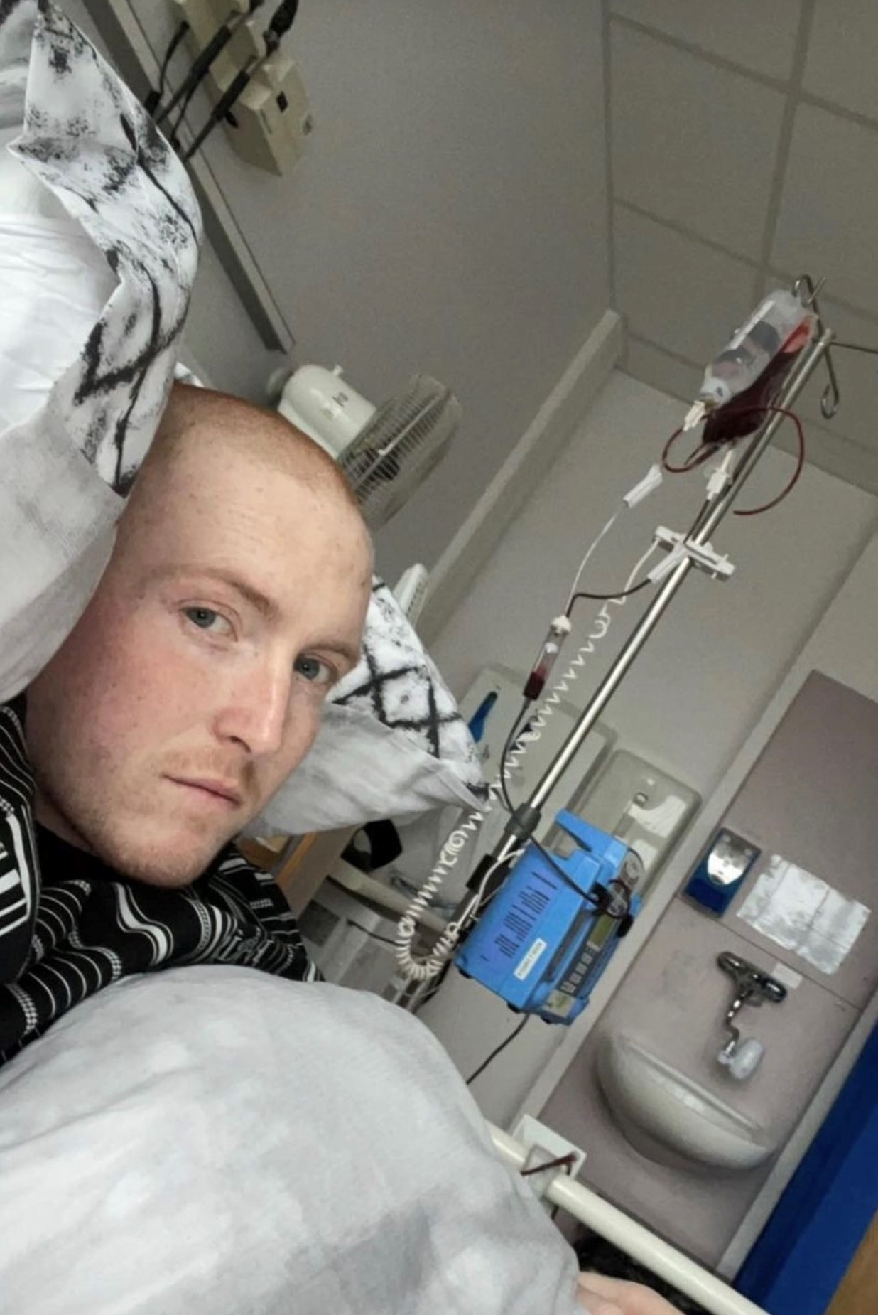 Ben Peters during treatment