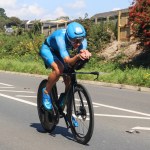 Nikki Bartlett on the cycle element of the race