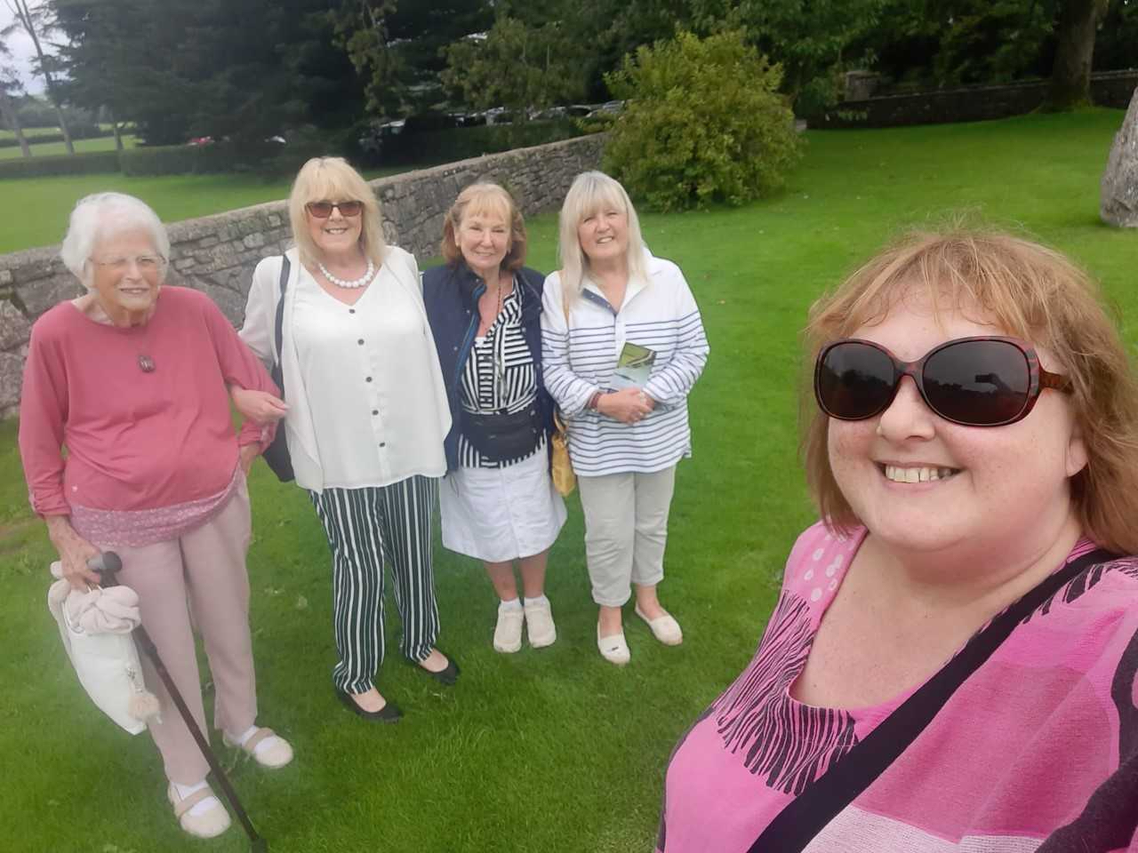 Parc le breos afternoon tea with members (l-r) Angela Bridges Marlene Harris Sian O'Neill Kay Thomas Michelle Kenny.