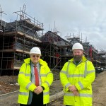 Cllr Thomas visits Persimmon Homes' Awel Y Mynydd development in Pembrey.