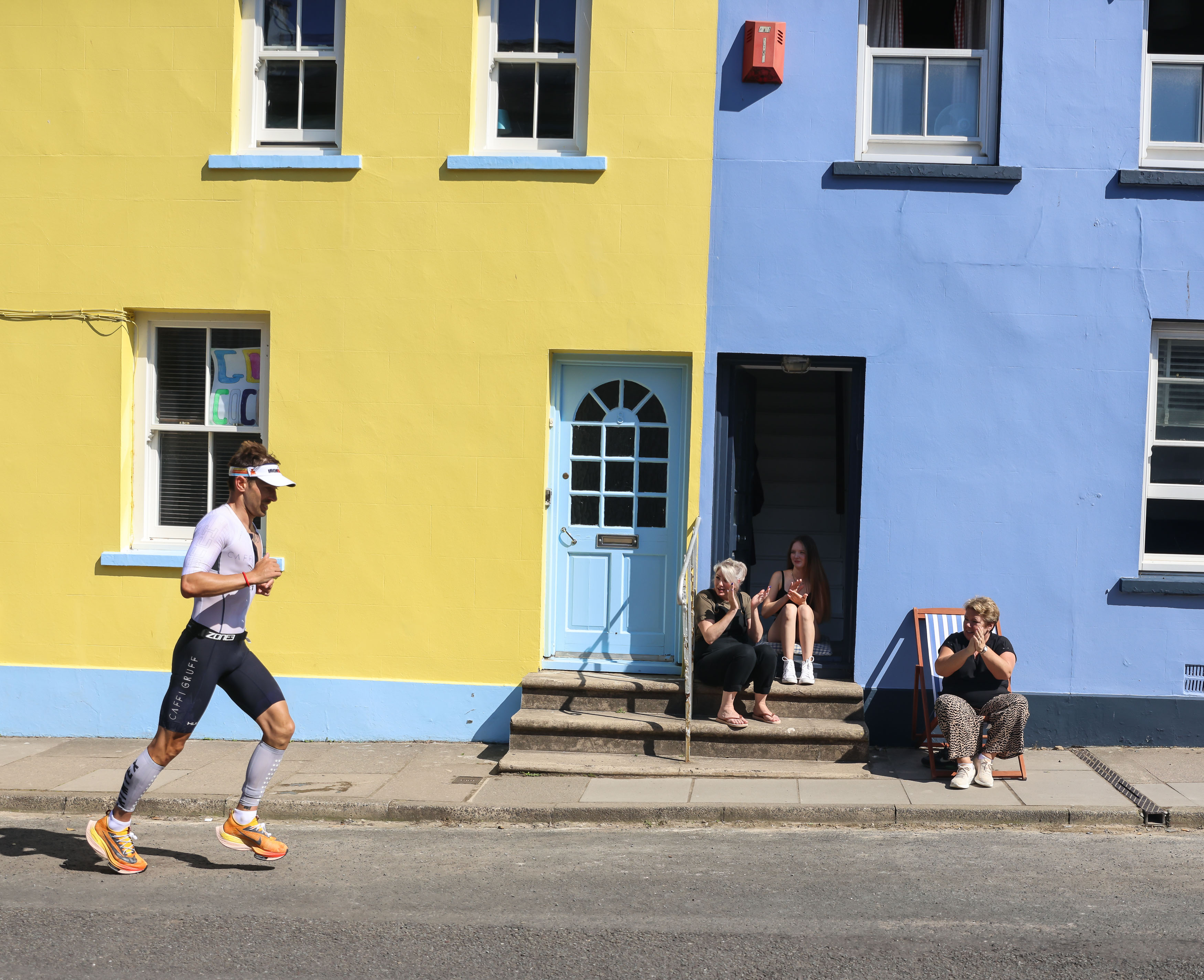 The final running leg of the epic IRONMAN Wales course through the streets of Tenby