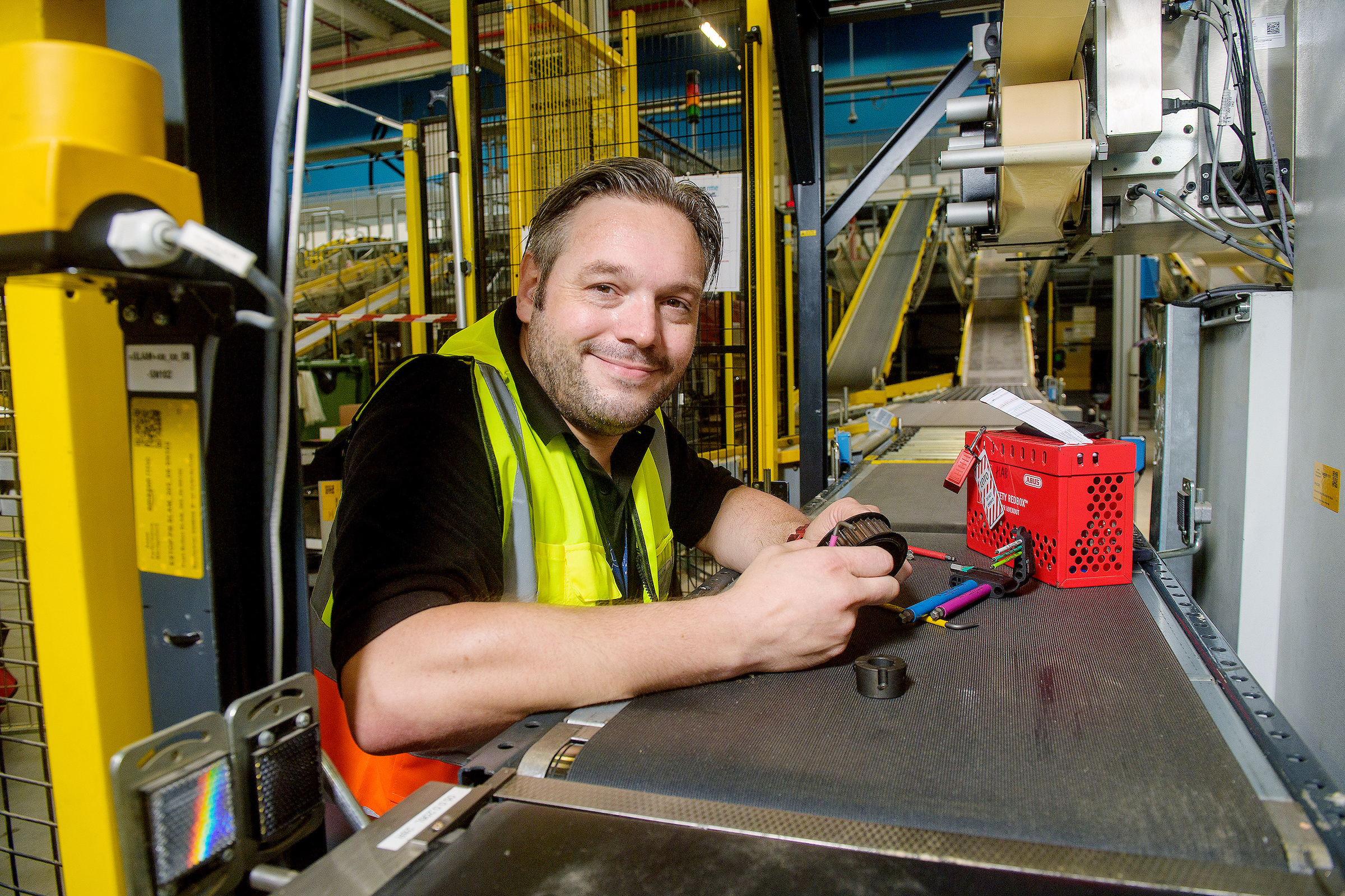 Gavin Fleming at Amazon's Fabian Way Warehouse near Swansea.
