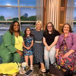 Alison Hammond, Nyfain, Holly Willoughby, Lowis and mum, Kelly on the This Morning sofa