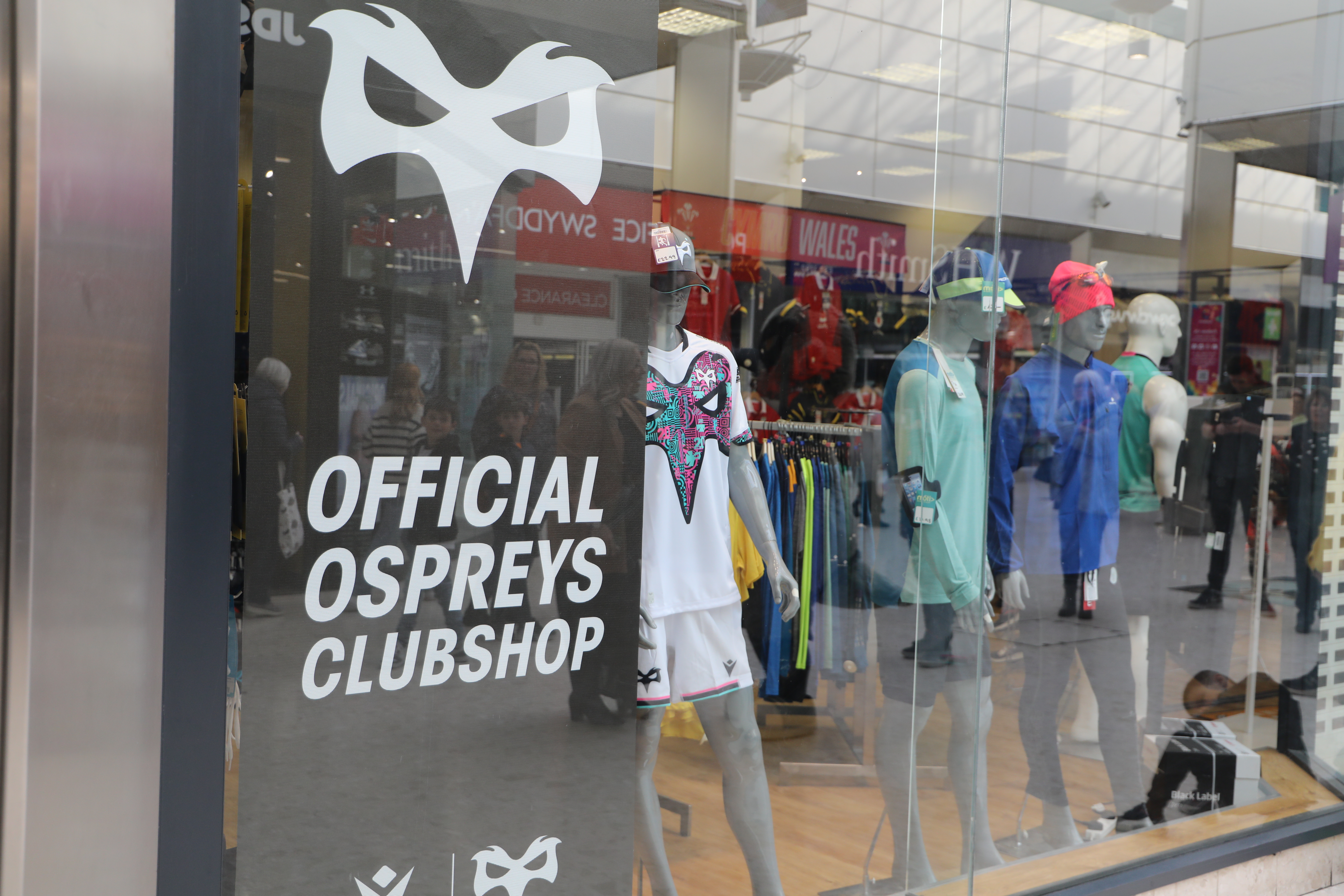 The new official Ospreys club shop at Rugby Heaven in Swansea's Quadrant Shopping Centre