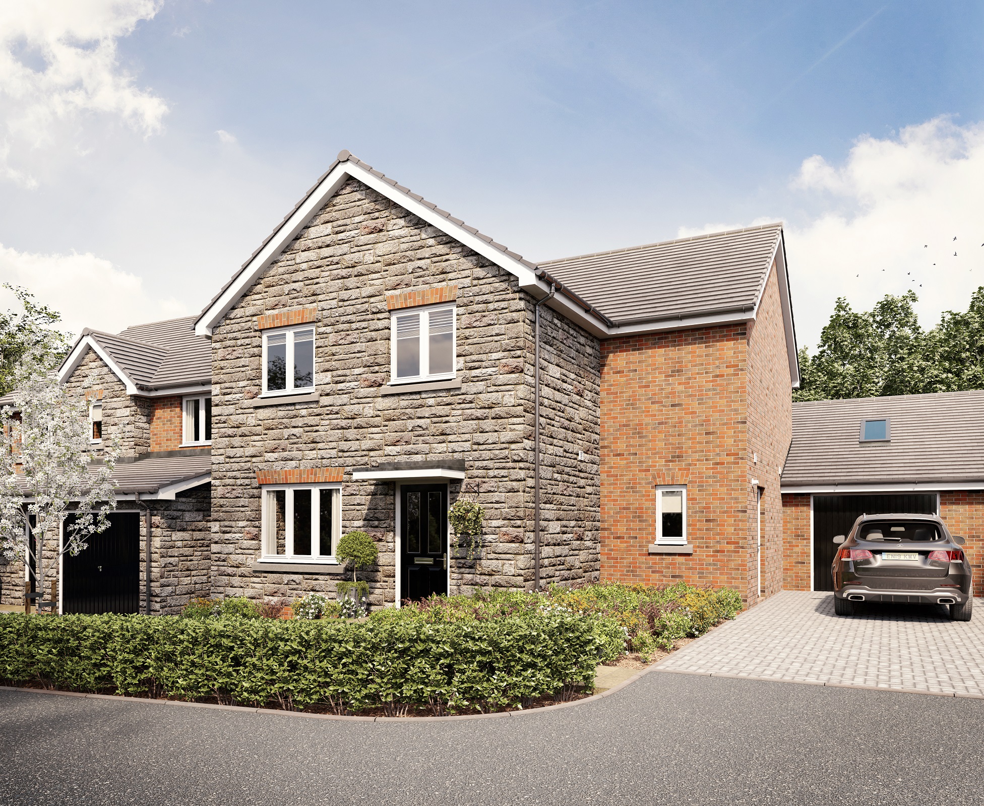 Artist's impression of Usk showhome at Dandara's Golwg Gwendraeth development close to Ffos Las racecourse.