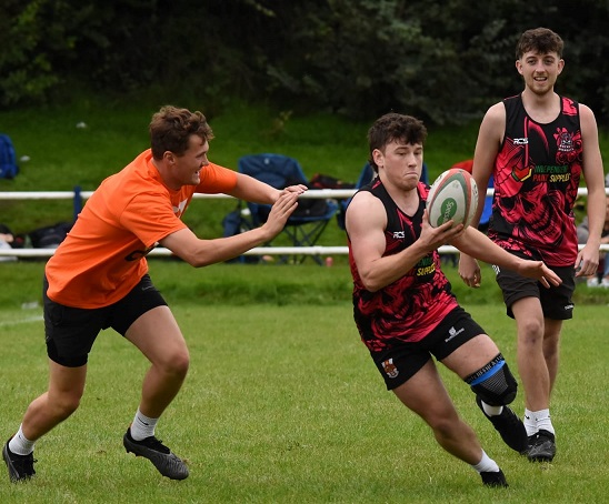 Action from the charity rugby match