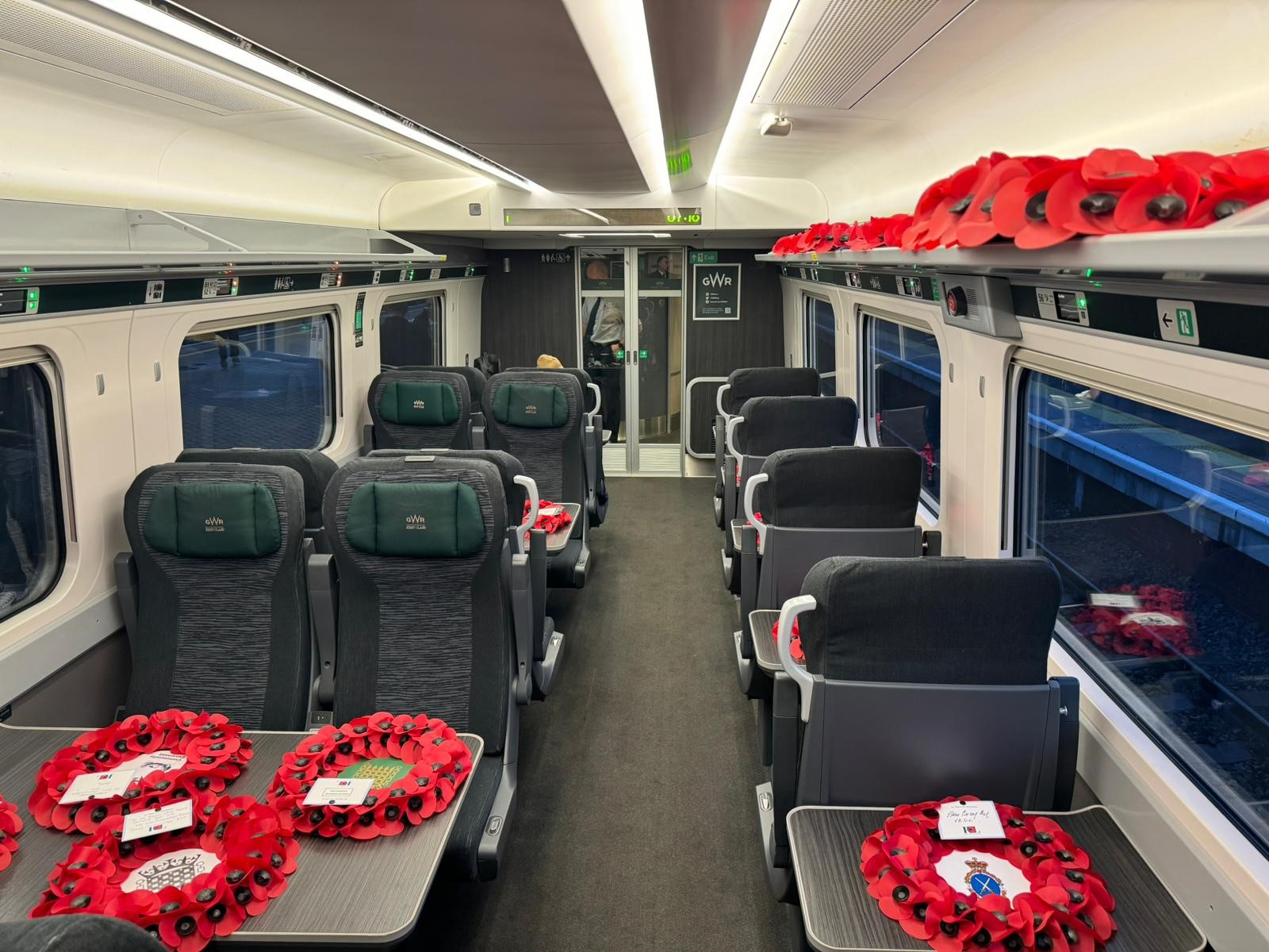 Poppies on the train at Swansea
